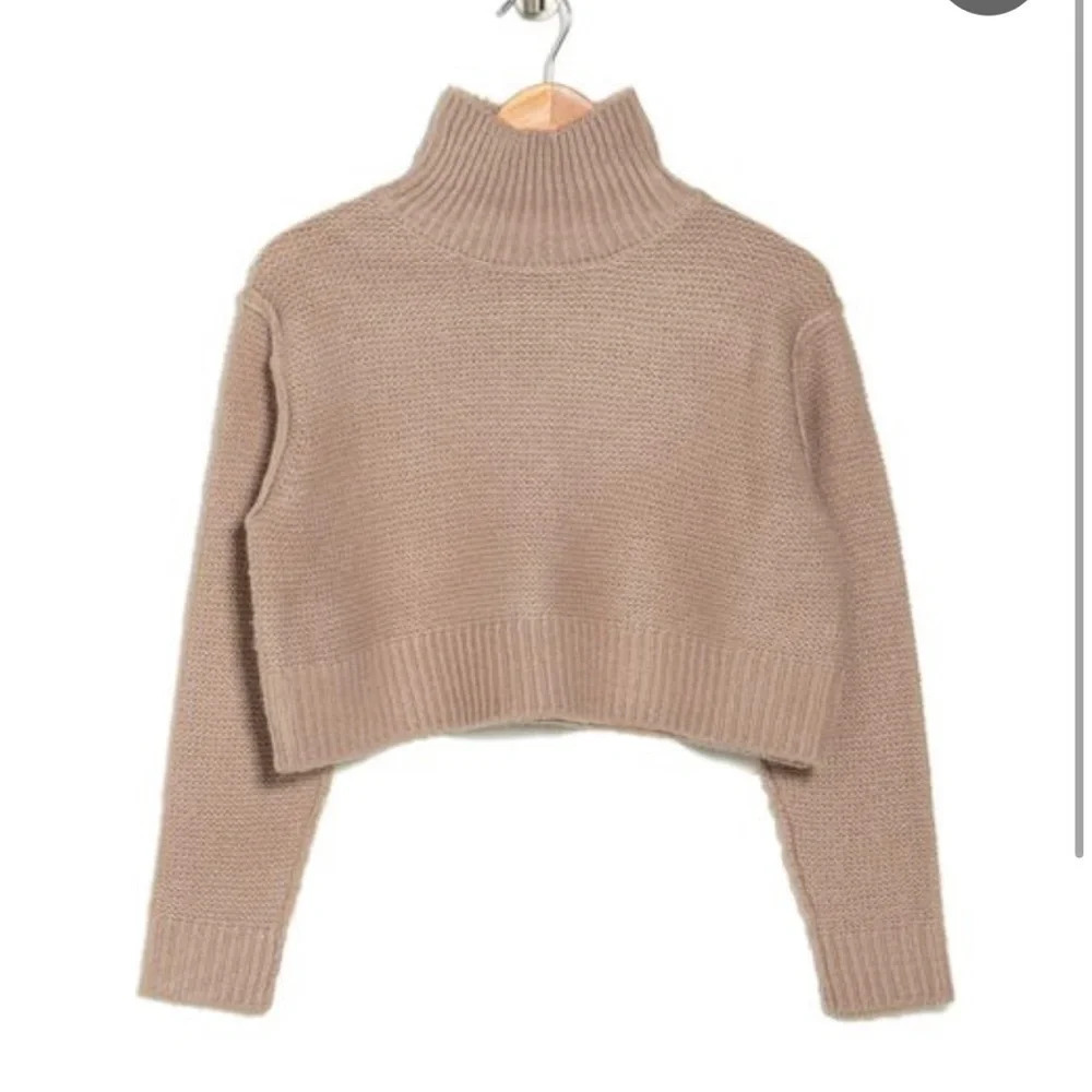 Elodie  Cropped Knit Sweater in grey